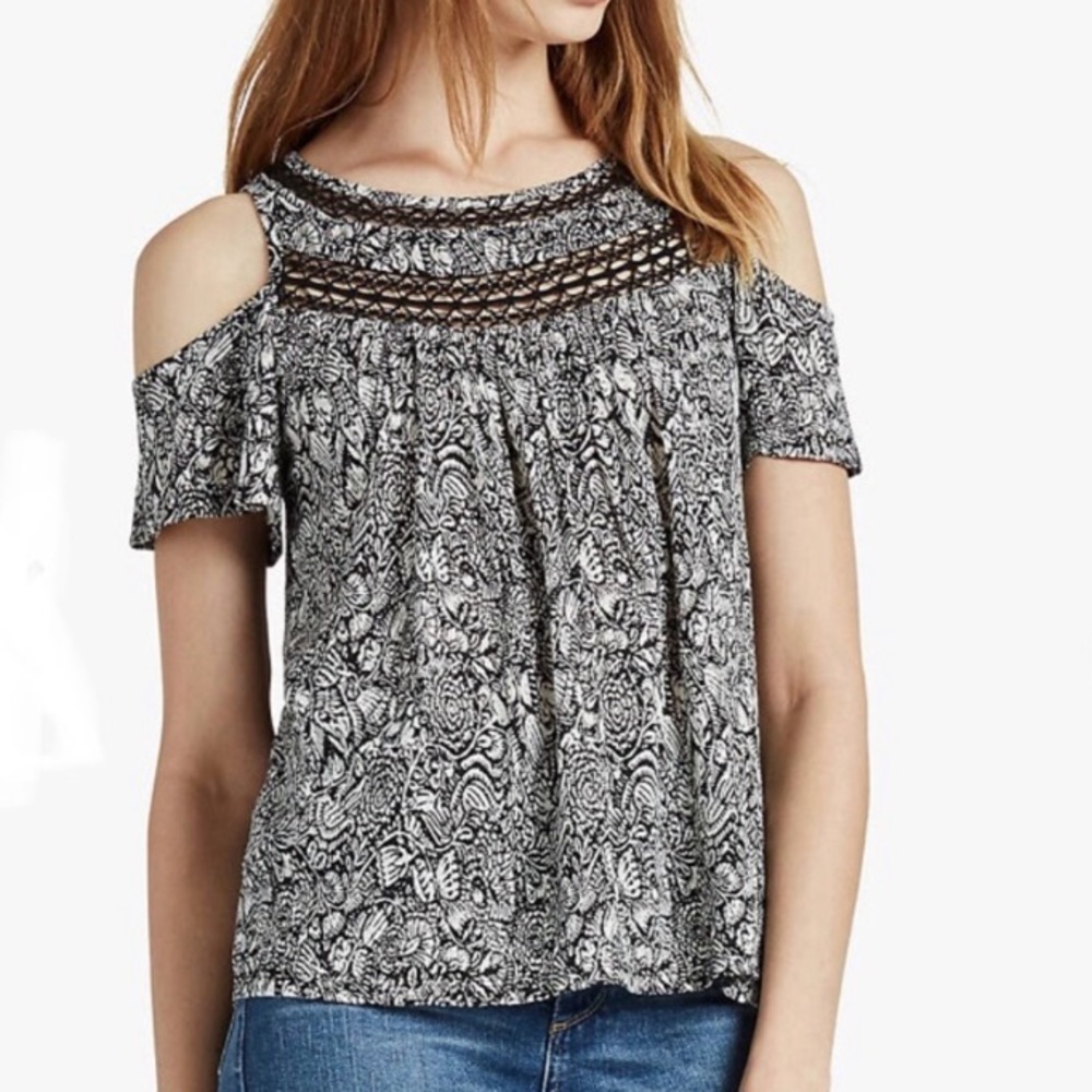 Lucky Brand Floral Cold Shoulder Top